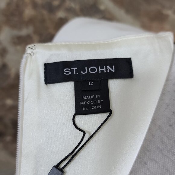NWT St John 12 Colorblock Tuxedo Cocktail Dress - Picture 9 of 11